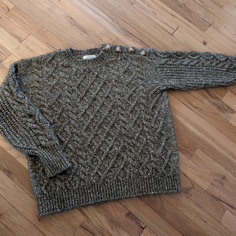Sézane James Jumper Sweater in Olive - Picture 1 of 5
